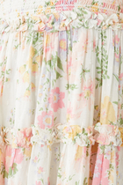Waltzing Blooms Cotton Smocked Ankle Gown